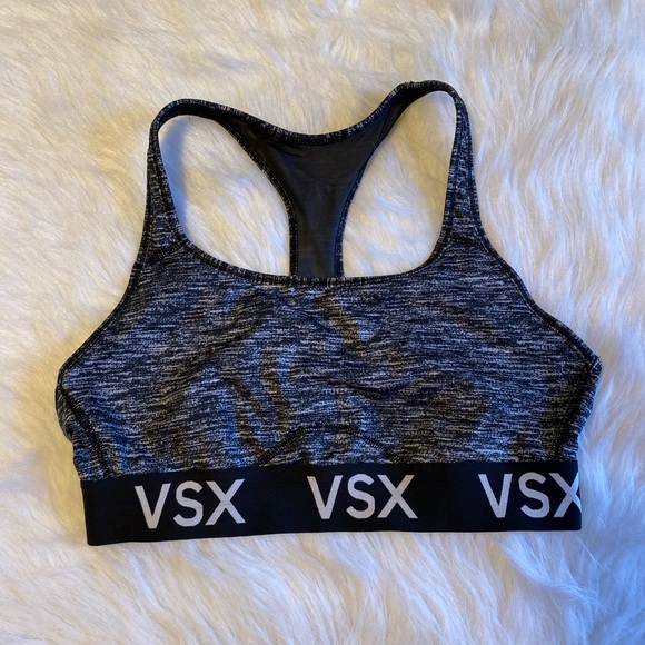 VSX Sport Victoria’s Secret Sports Bra Womens Size Large Gray Wireless Racerback - Picture 1 of 6